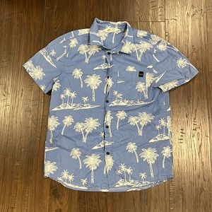 H & M boys button down vacation print collars shirt- boys 12
